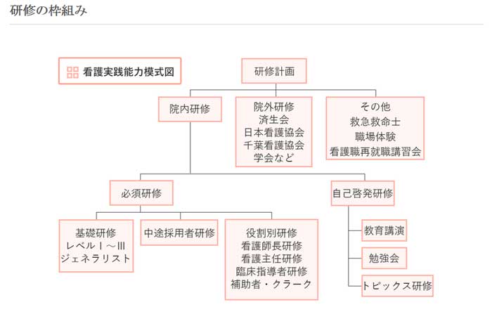 看護師の研修の枠組み図